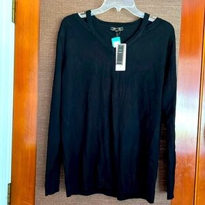 Lety Me black sweater knit soft new 1X crew